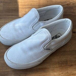 Vans Kids Classic White Slip-On Sneakers